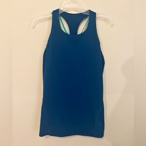 Fabletics Women’s Teal/Green Strappy Tank Top With Built In Bra